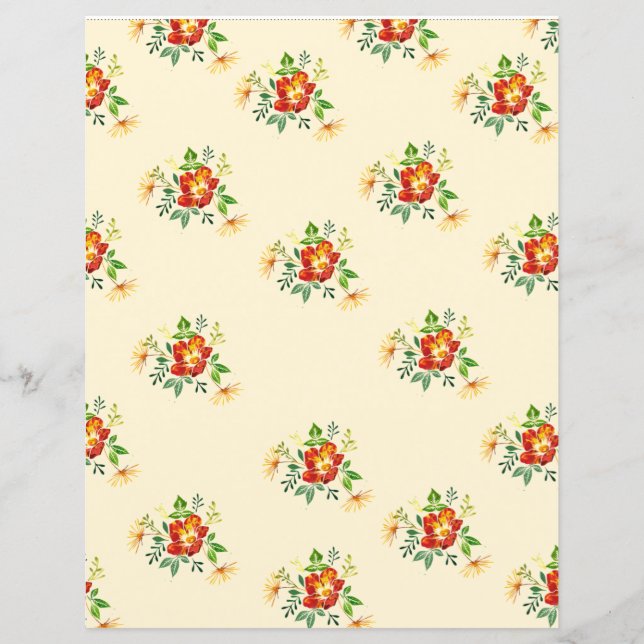 Papier de scrapbook Fleur de Printemps (Devant)