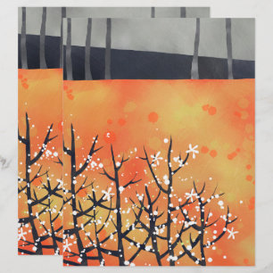Papier de scrapbook Fleur de prunellier de printem