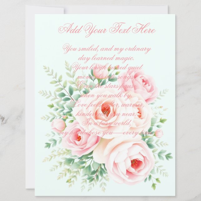 Papier de scrapbook floral personnalisé (Devant)