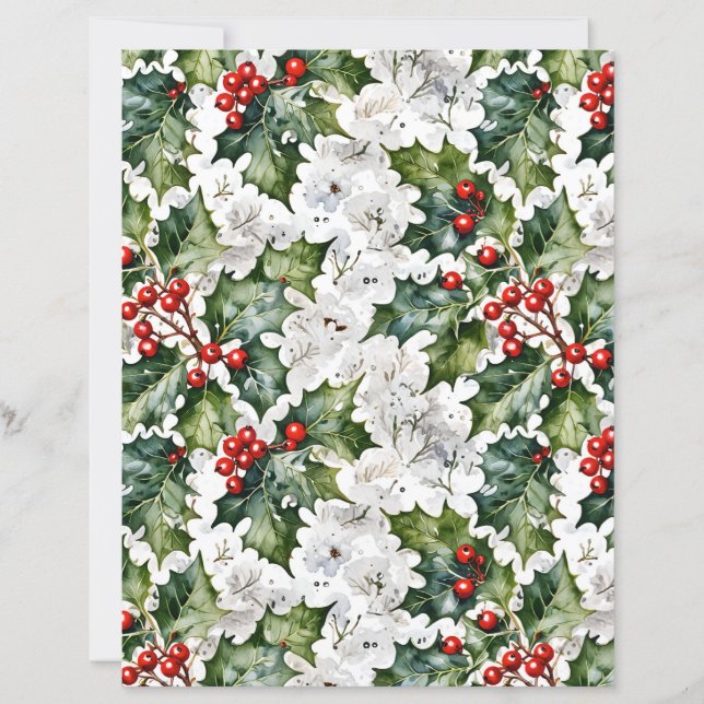 Papier de scrapbook traditionnel Noël blanc au hou (Devant)