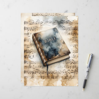 Papier de scrapbook vintage de la Sainte Bible chr