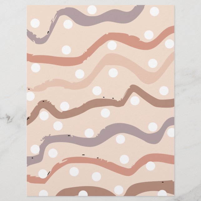 Papier de scrapbooking à ligne courbe et point (Devant)