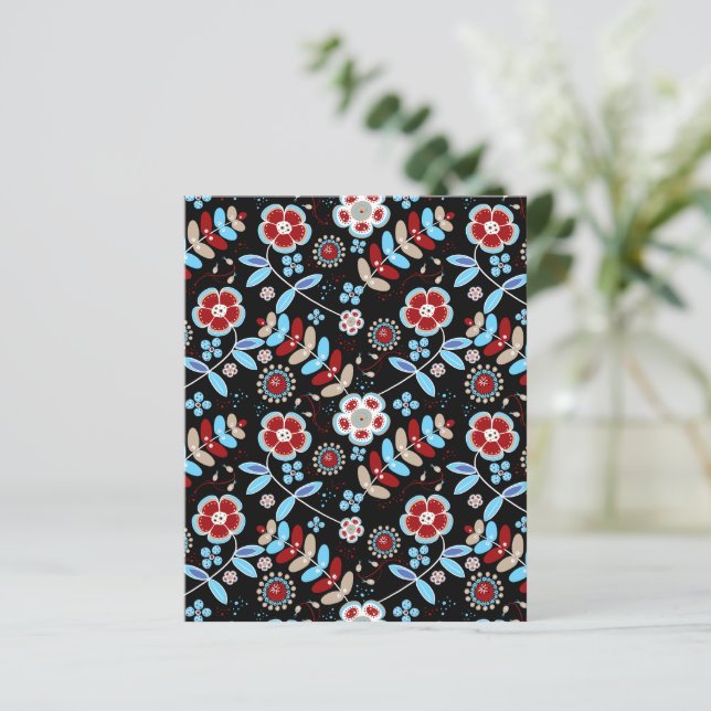 Papier de scrapbooking à motif floral Bold Folk (Debout devant)
