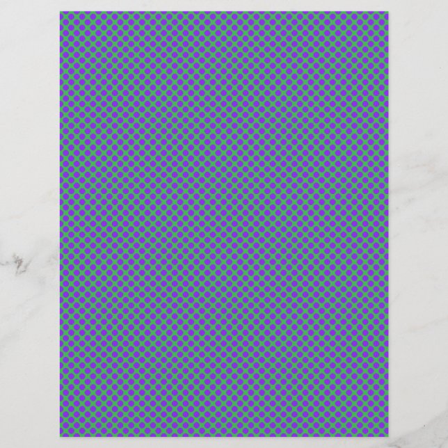 Papier de scrapbooking à pois violets verts (Devant)