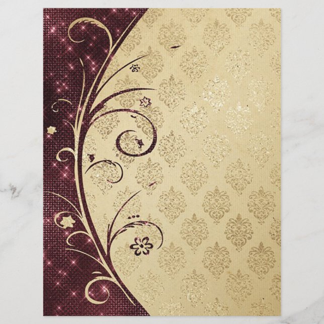 Papier de scrapbooking à texture damassé élégant (Devant)