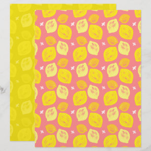 Papier de scrapbooking citron rose