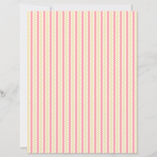 papier de scrapbooking coloré rayures botaniques  (Devant)
