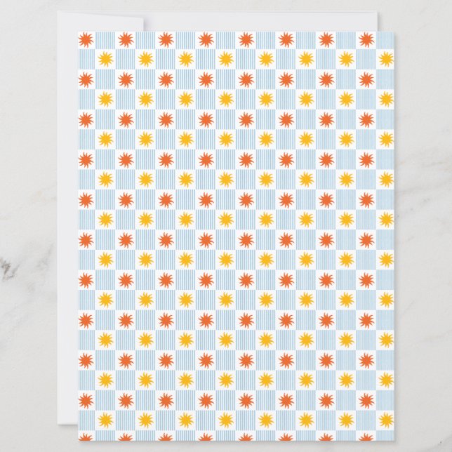 Papier de scrapbooking damier multicolore ensoleil (Devant)