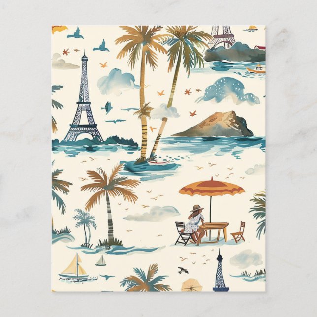 Papier de scrapbooking de destination aquarelle de (Devant)