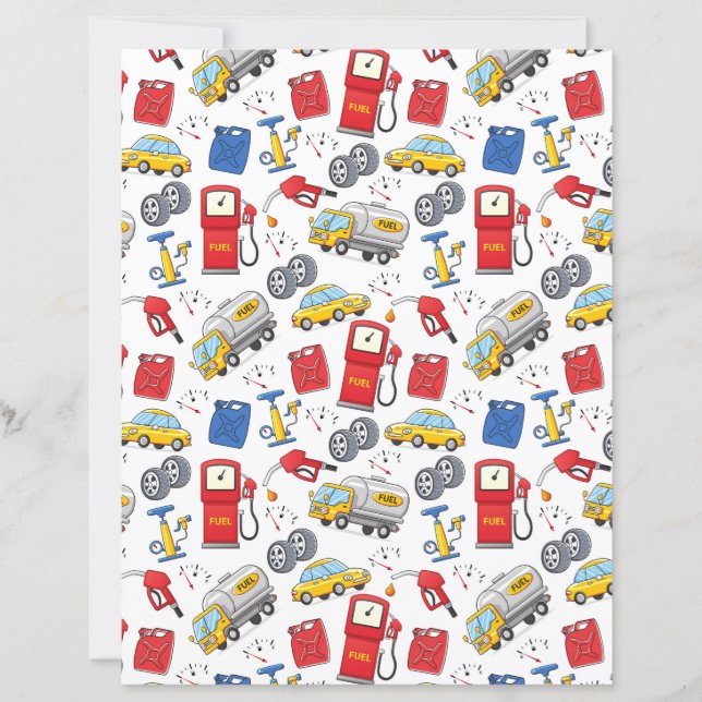 Papier de scrapbooking de station-service (Devant)