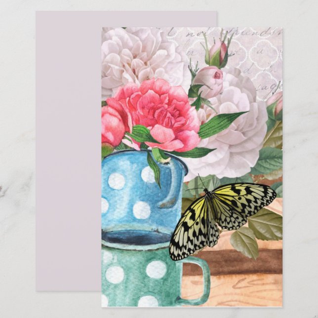 Papier de scrapbooking en découpage de jardin à l' (Devant / Derrière)