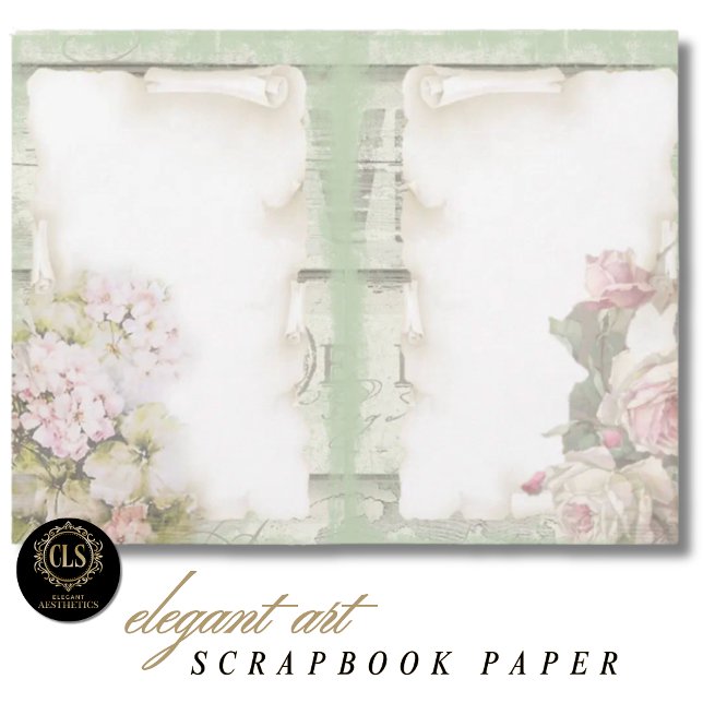 Papier de scrapbooking – Éphémère floral vintage (Decoupage Paper – Vintage Floral Ephemera)