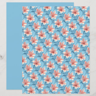 Papier de scrapbooking floral à l'Hibiscus et aux
