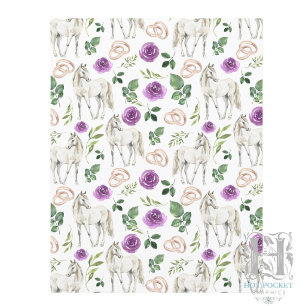 Papier de scrapbooking floral pourpre rustique équ