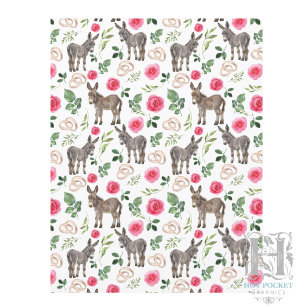 Papier de scrapbooking floral rose Âne rustique