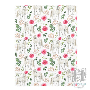 Papier de scrapbooking floral rose rustique équest