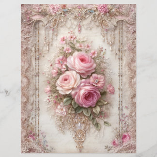 Papier de scrapbooking Journal Junk Vintage Roses 