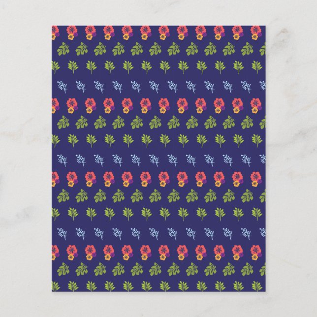 Papier de scrapbooking Motif vert Hibiscus tropica (Devant)