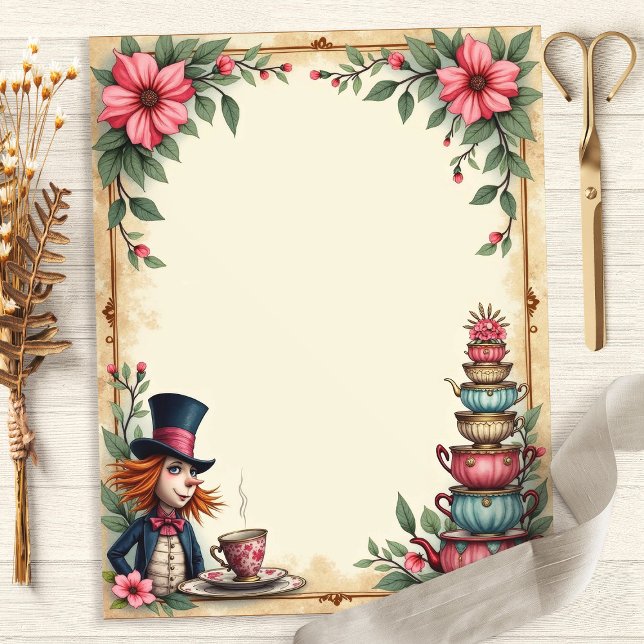 Papier de scrapbooking Pile de Tasses à Thé de la  (Créateur téléchargé)