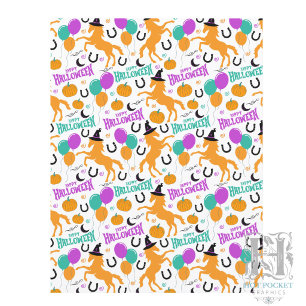 Papier de scrapbooking pour Halloween avec chevaux