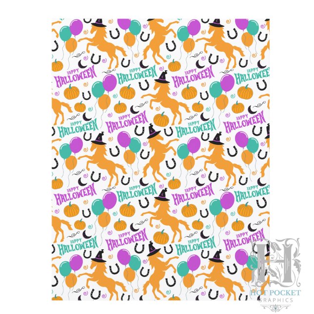 Papier de scrapbooking pour Halloween avec chevaux (Créateur téléchargé)