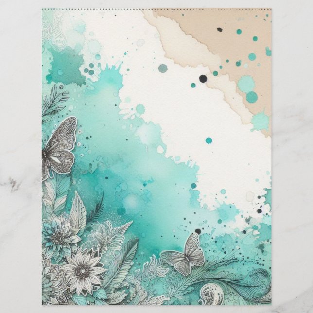 Papier de scrapbooking vintage, éléments éphémères (Devant)