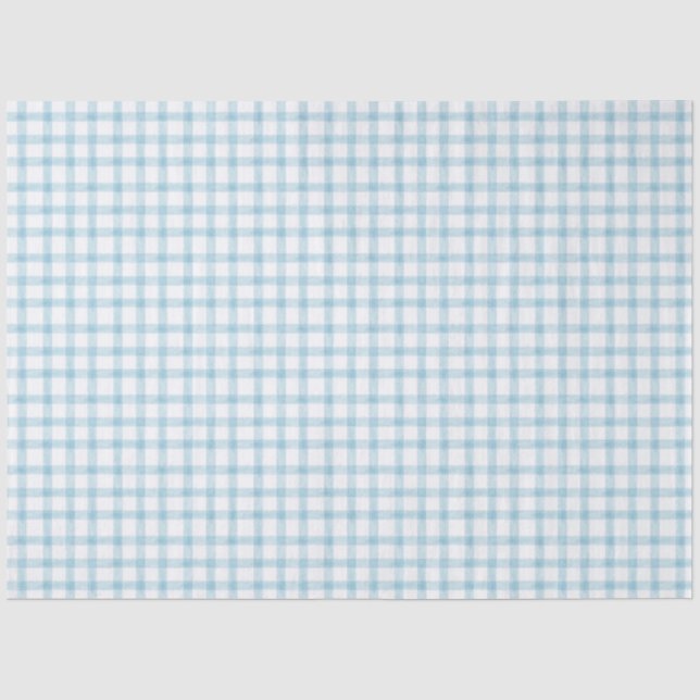 Papier de soie à carreaux bleu ciel 001 (Recto)