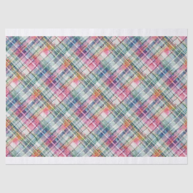 Papier de soie à carreaux diagonaux Madras prep (Recto)