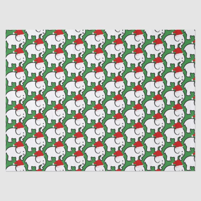 Papier de soie à chapeau de Père Noël éléphant bla (Recto)