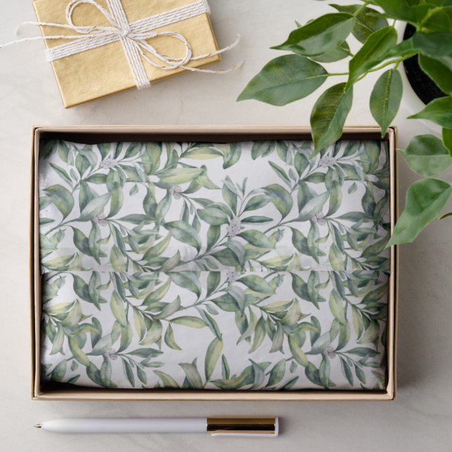 Papier de soie à feuilles de feuillage tropical ve (Cadeau)