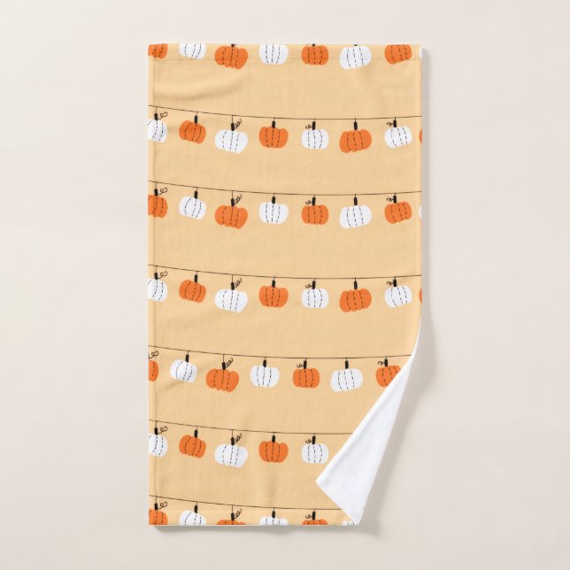 Papier de soie à motif de citrouille d'automne – E (Serviette à main)
