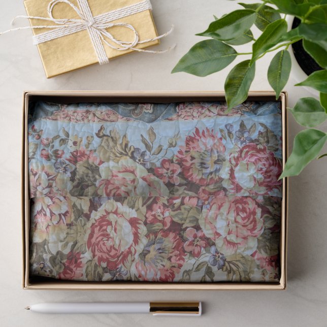 Papier de soie à motif de courtepointe florale (Cadeau)