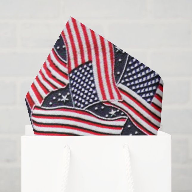 papier de soie à motif de drapeau patriotique (Sac cadeau)