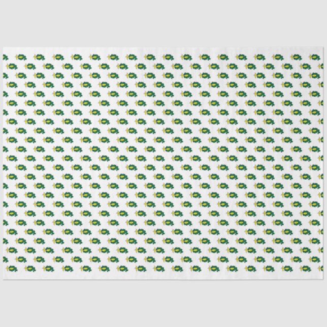 Papier de soie à motif de feuilles Vert Jaune Emba (Recto)