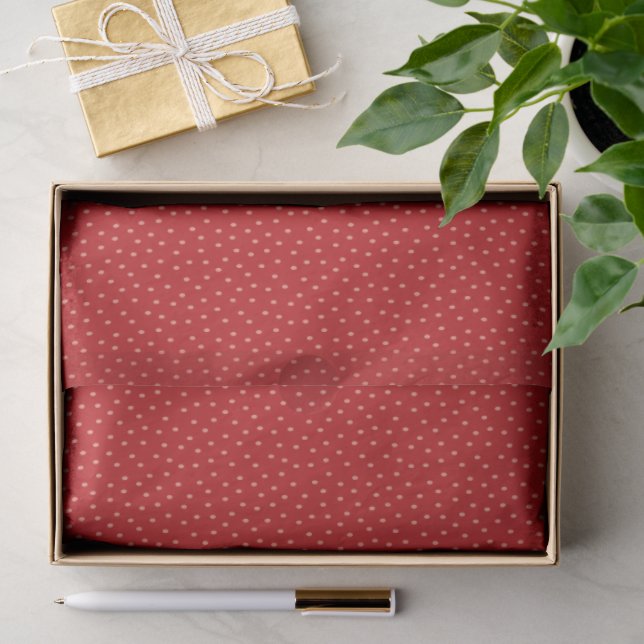 Papier de soie à motif de graines de fraise rouge (Cadeau)