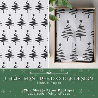 Papier de soie à motif de sapin de Noël