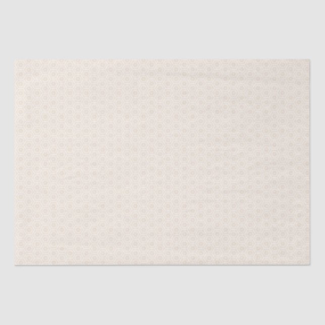 Papier de soie à motif hexagone crème pêche (Recto)