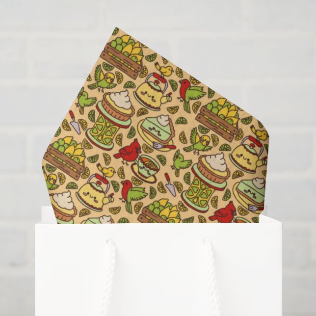 Papier de soie à motif Lemon & Lime Twitter (Sac cadeau)
