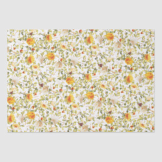 Papier de soie à motif victorien avec roses orange