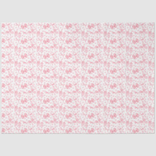 Papier de soie à nœuds roses et à pois