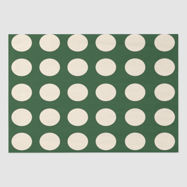 Papier de soie à pois vert ivoire (Recto)