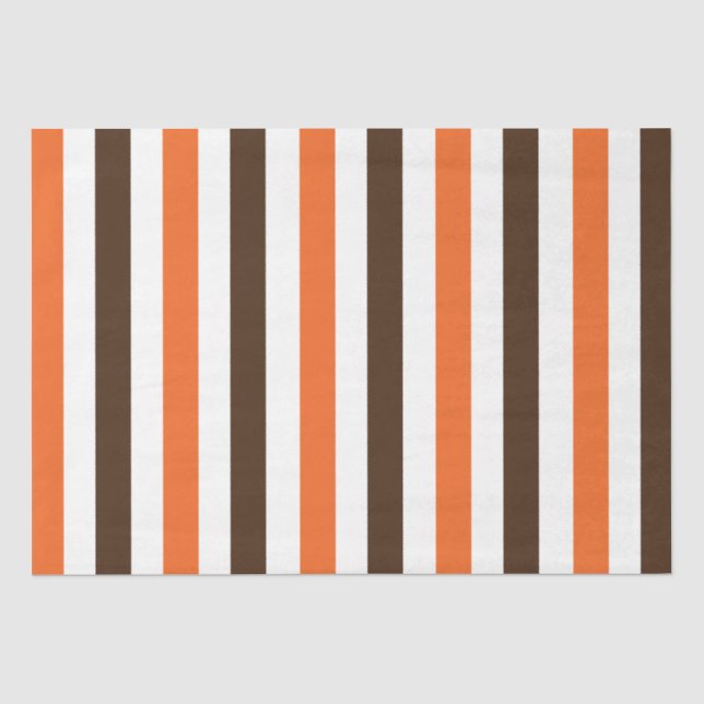 Papier de soie à rayures verticales orange marron (Recto)