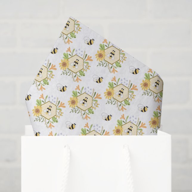 Papier de soie abeille, papier découpé abeille (Sac cadeau)