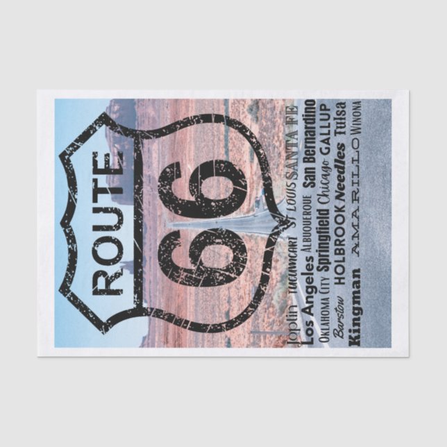 Papier de soie américain Route 66 (Recto)