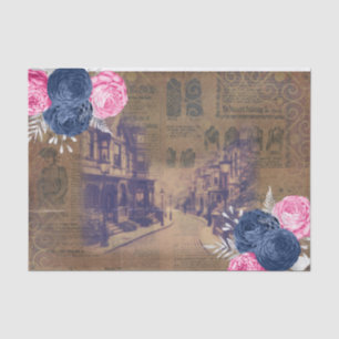 Papier de soie ancien de rue victorienne vintage