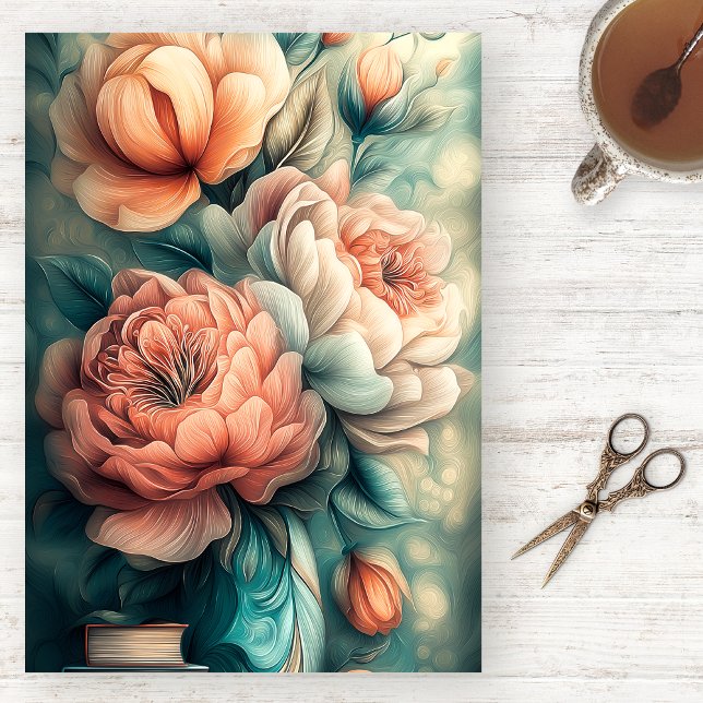 Papier de soie aquarelle floral vintage (Créateur téléchargé)