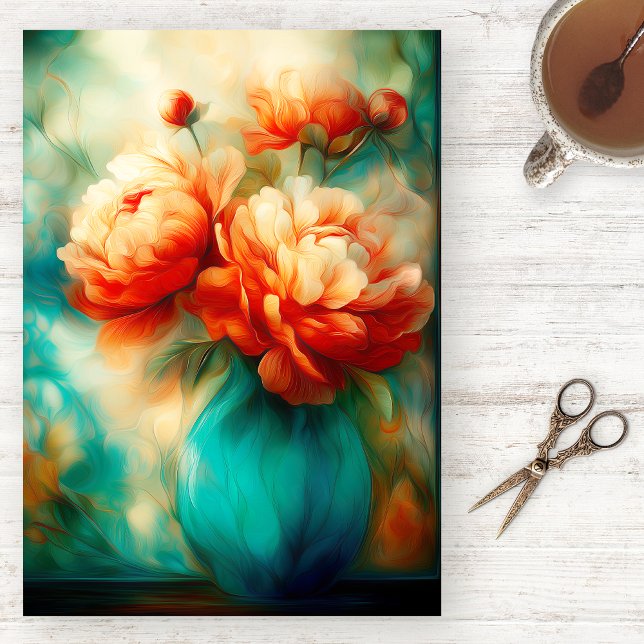 Papier de soie aquarelle Paeony (Créateur téléchargé)