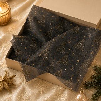 Papier de soie arbre de Noël céleste or