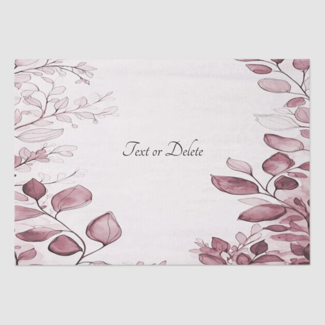 Papier de soie aux feuilles rouges modernes (Recto)