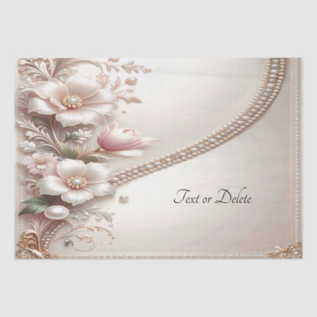 Papier de soie avec embellissements floraux et per (Recto)